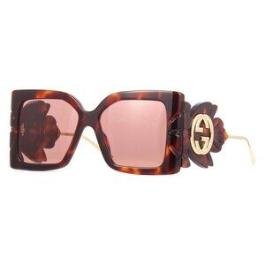 New GUCCI Havana Butterfly GG0535S 003 Sunglasses Women